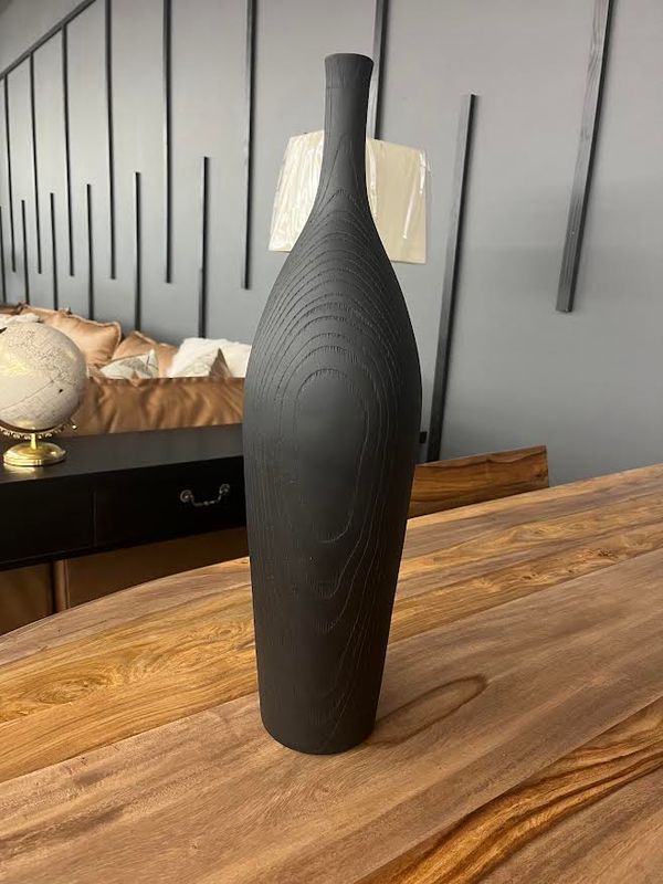 TALL BLACK VASE