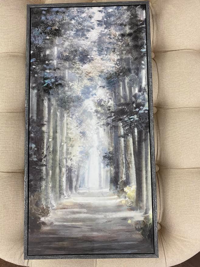 Forest path in frame
