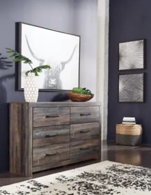 Drystan Six Drawer Dresser & MIRROR Drystan Six Drawer Dresser & MIRROR