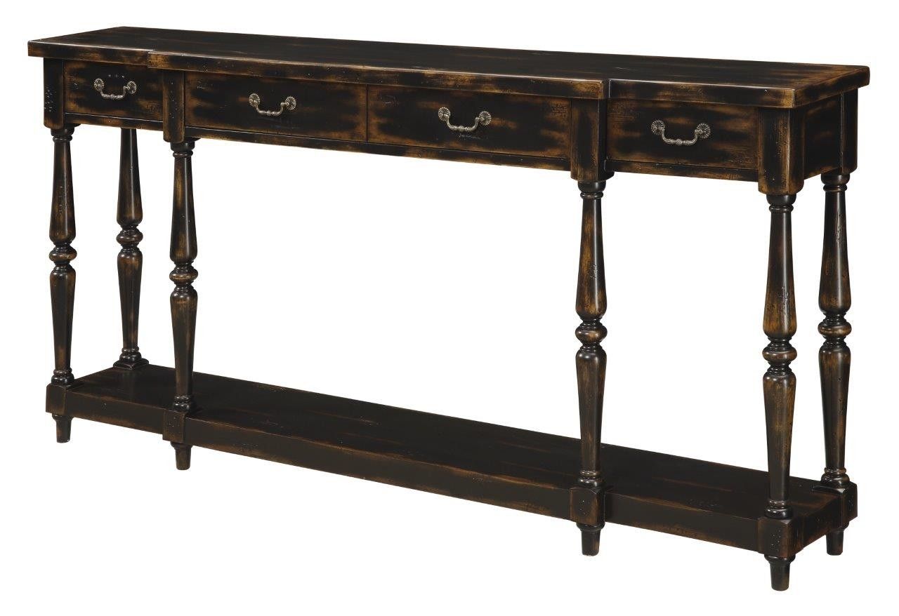 72-Inch 4-Drawer Console with Fixed Shelf 32094