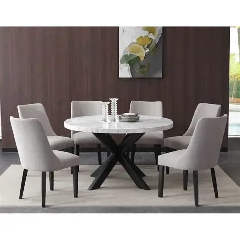 Xena Dining Table W/ 6 CHAIRS XN520WT/SGX6