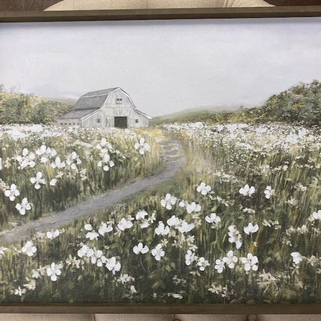 Barn w/field of flowers field of flowers