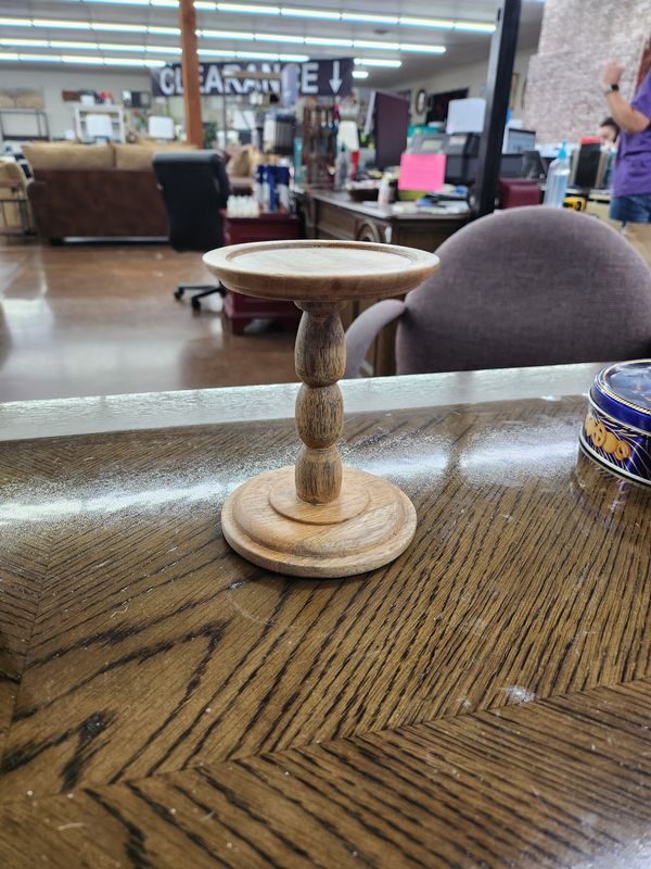 NATURAL WOODEN CANDLE STICK