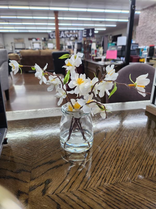 WHITE BLOSSOMS IN VASE