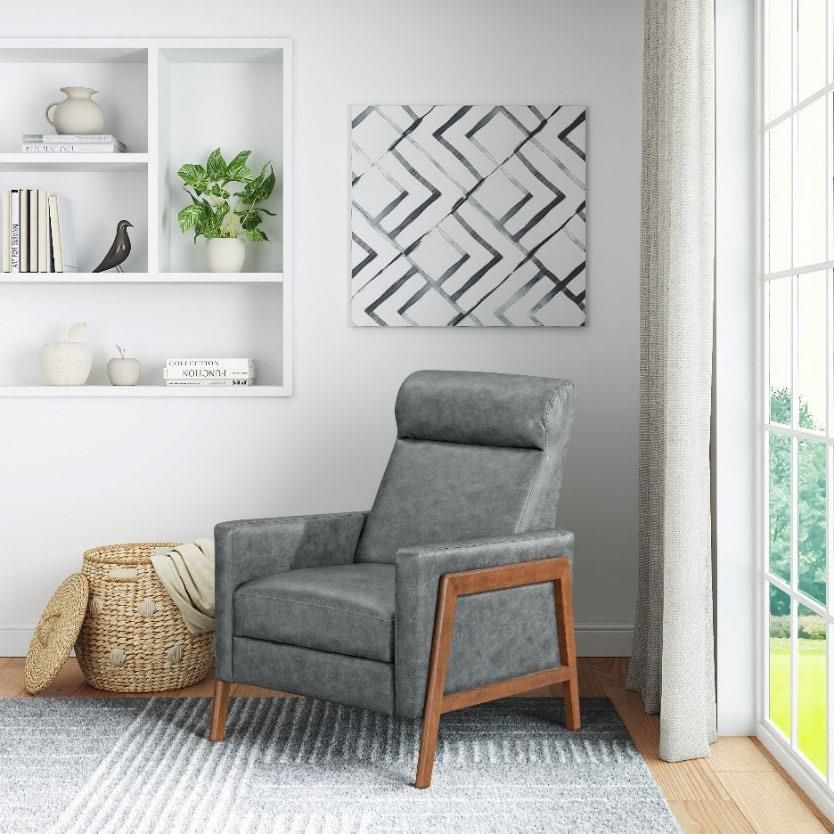 Adele Grey Push Back Recliner