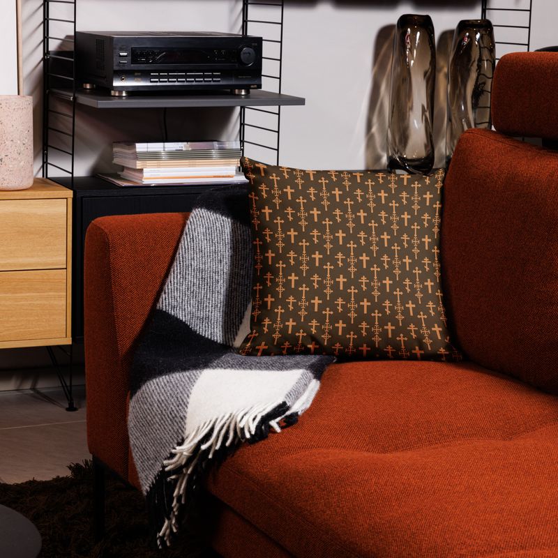 Brown Cross Premium Pillow