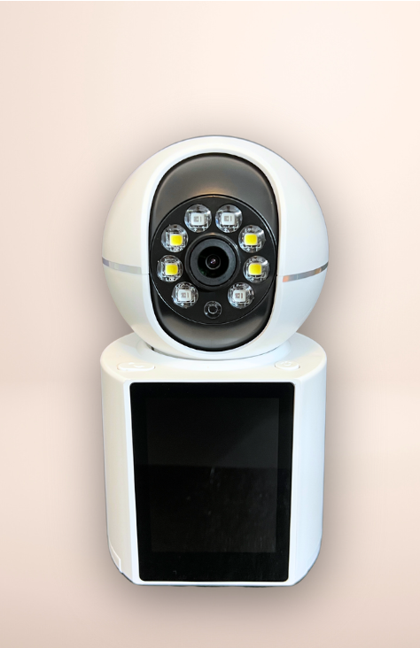 Smart Indoor Camera with Built-In Video Call Display