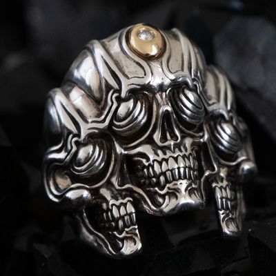 Split Chrysalis Skull Ring