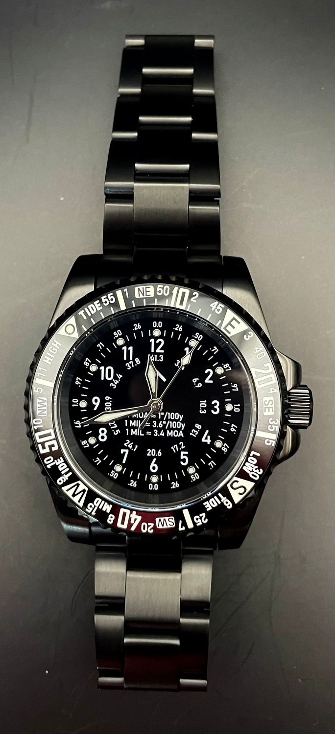 PVD Black Shooting Watch with Bezel (Seiko Automatic Movement)