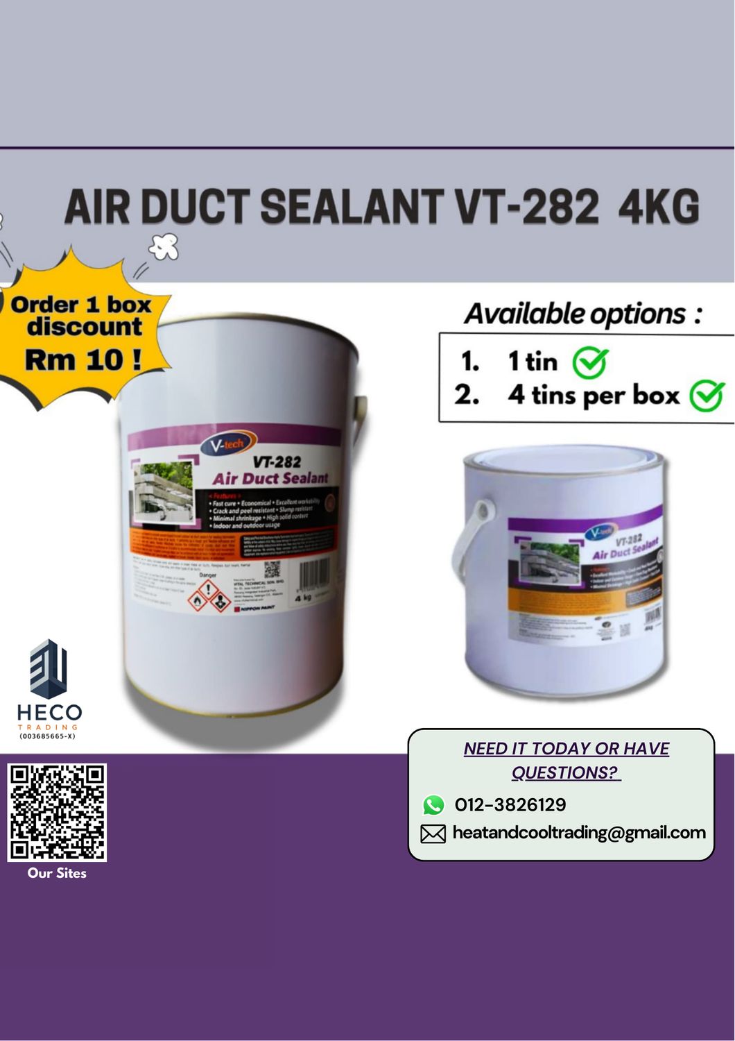 Air Duct Sealant VT-282 4kg