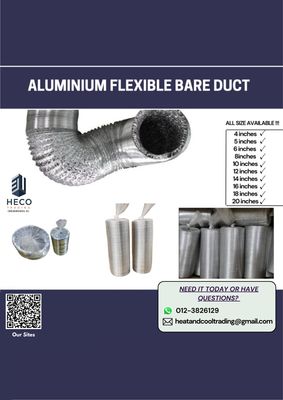 Aluminium Flexible Bare Duct 10m [All sizes available!]