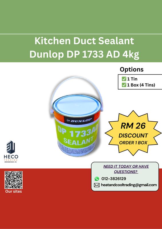 Dunlop DP 1733 AD Kitchen Duct Sealant 4kg Tin