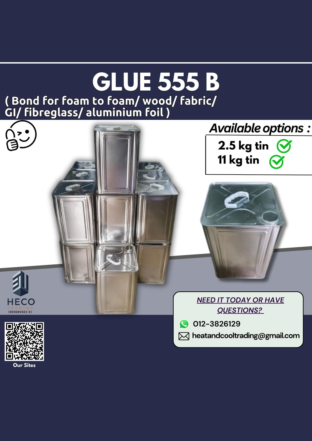 Glue 555B Adhesive Bonding for Foam to Foam/Wood/Fabric/GI/Aluminium Foil/Fibreglass