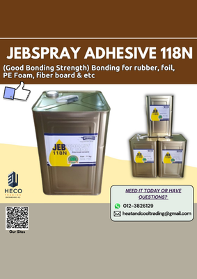 Jebspray Adhesive Glue 118N (Good Bonding Strength) Bonding for rubber, foil, PE Foam, fiber board &amp; etc