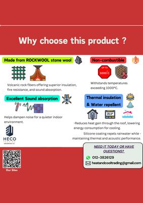 Rockwool Safe &#39;n&#39; Silent Slab Rock Wool (6~8pcs/pack) Mineral Wool Wall Sound Proofing Heat Insulation