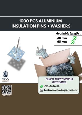 1000 PCS Aluminium Insulation Pins With Washers for Fastening Insulation Materials 38mm/65mm Length