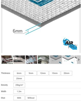 PE FOAM  -  AIR PRO  ( LAMINATED WITH ALUMINIUM FOIL ) 12MMX1.2MX35M PER ROLL