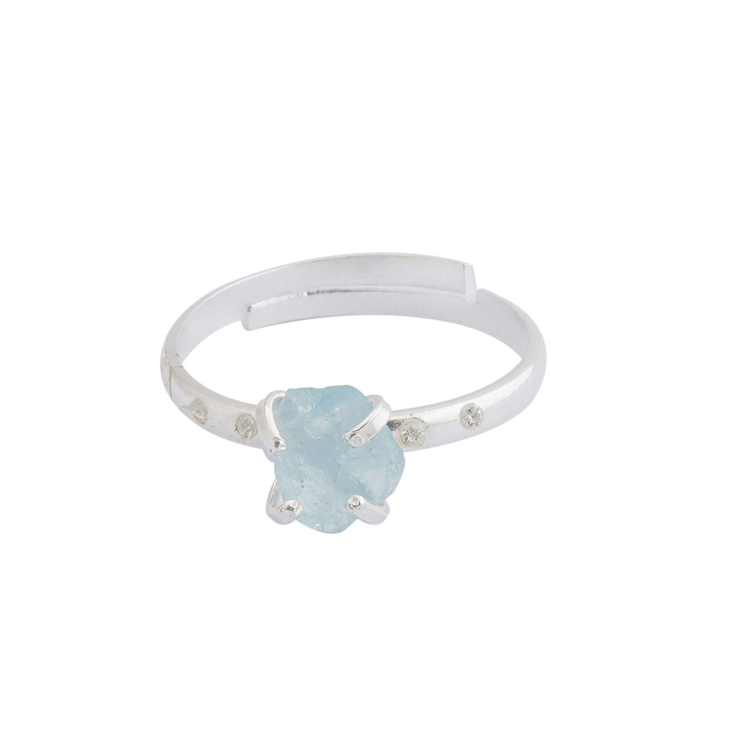 Aquamarine Adjustable Ring Handmade