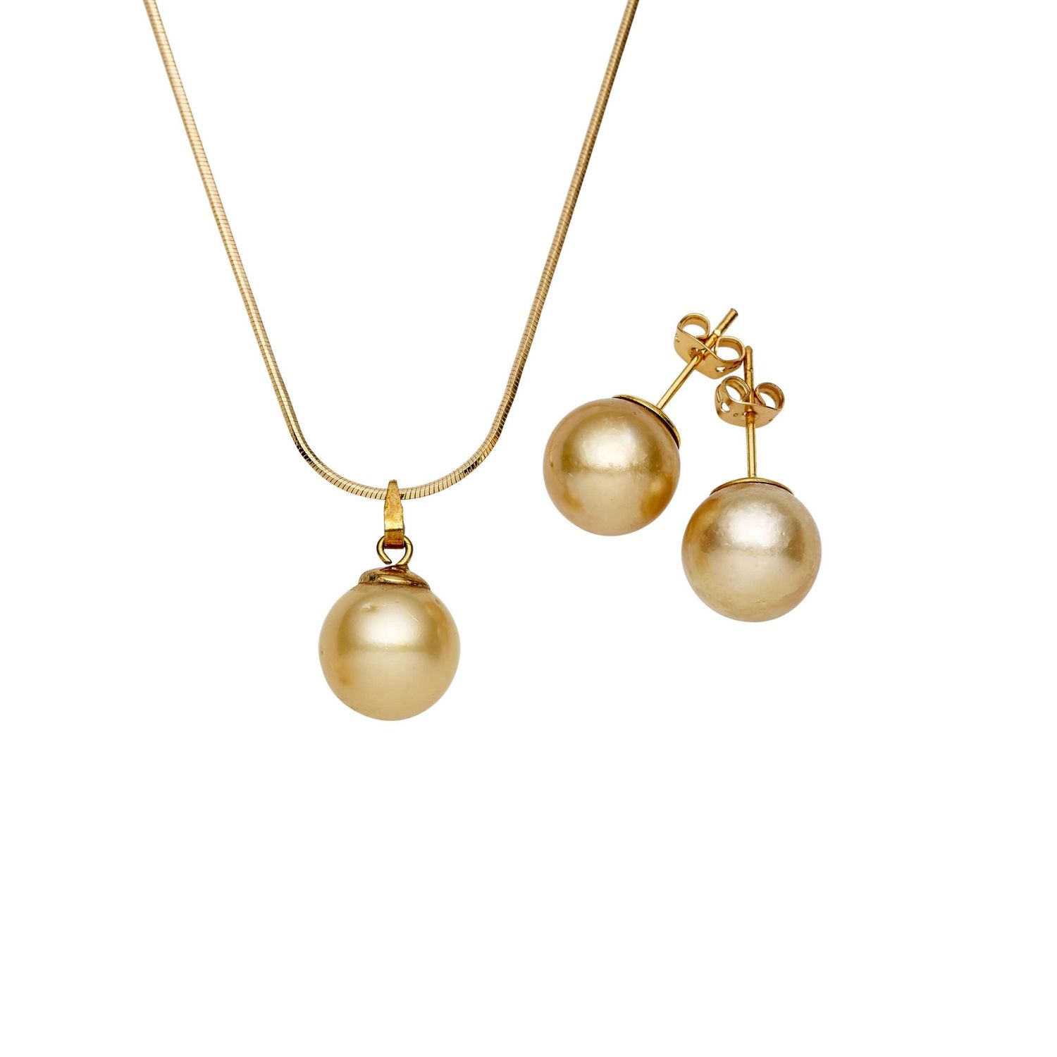 South Sea Gold Pearls Mount White Set
