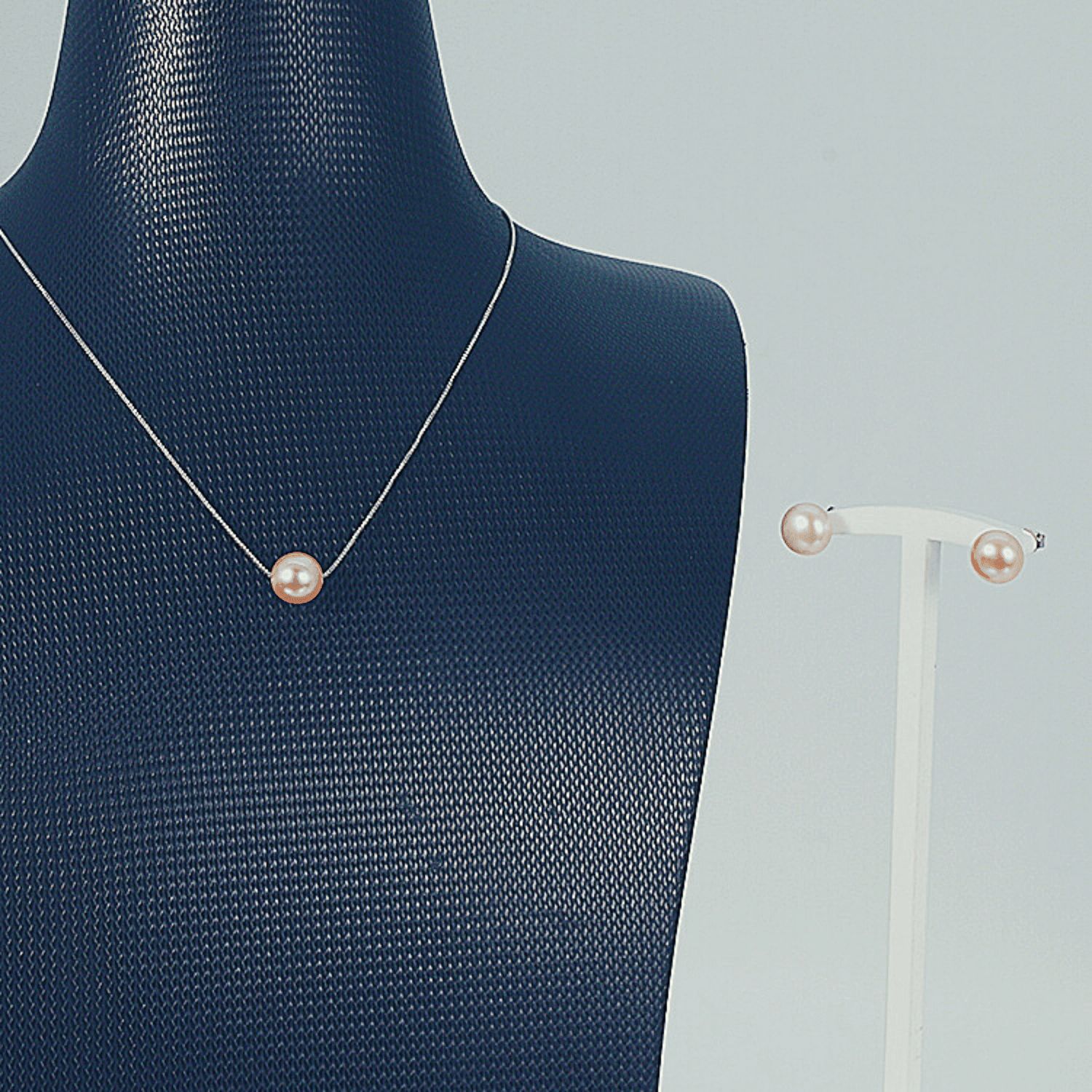 Freshwater Pink Pearls Necklace Set