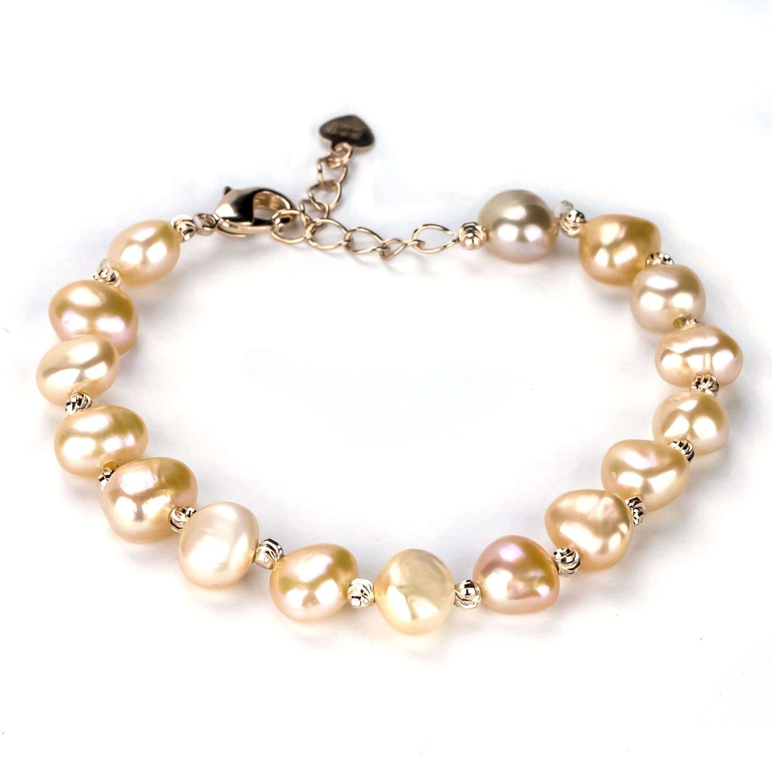 Freshwater Button Shape Pink Clayfield Bracelet