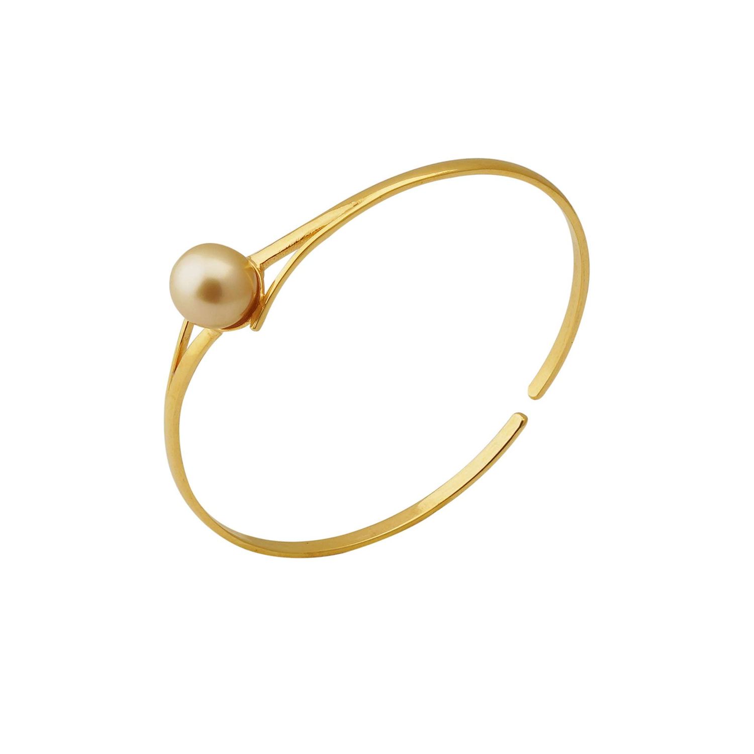South Sea Golden Pearl Adjustable Bracelet in Silver