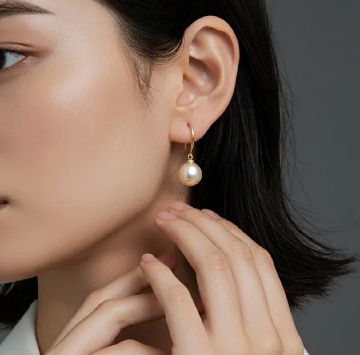 South Sea Golden Pearls Tear Drop Suva Earrings