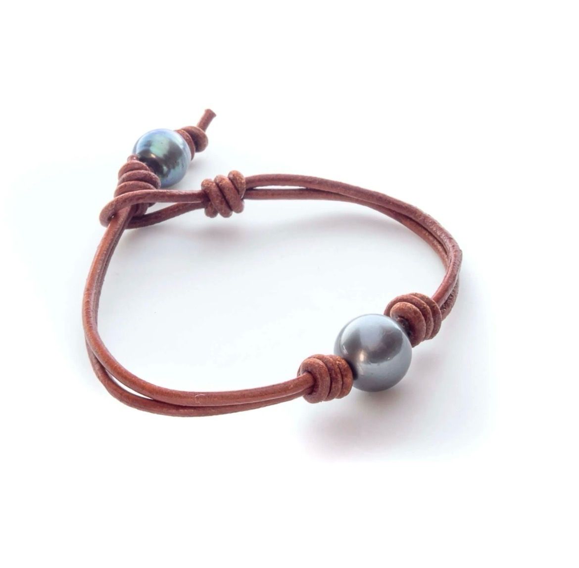 Midnight Pearl Leather Bracelet