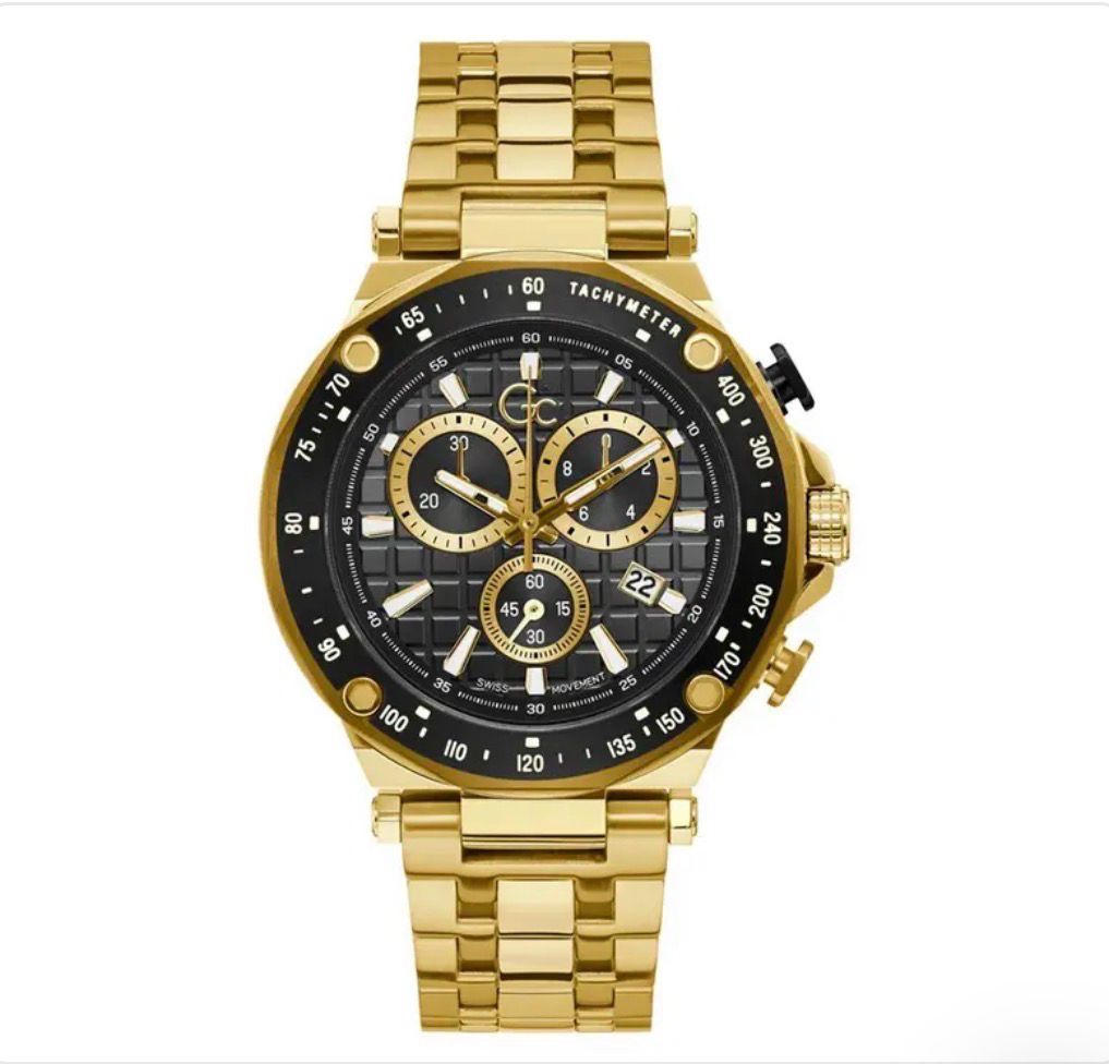 GC Watches Gold Chronograph 45mm – Black Dial