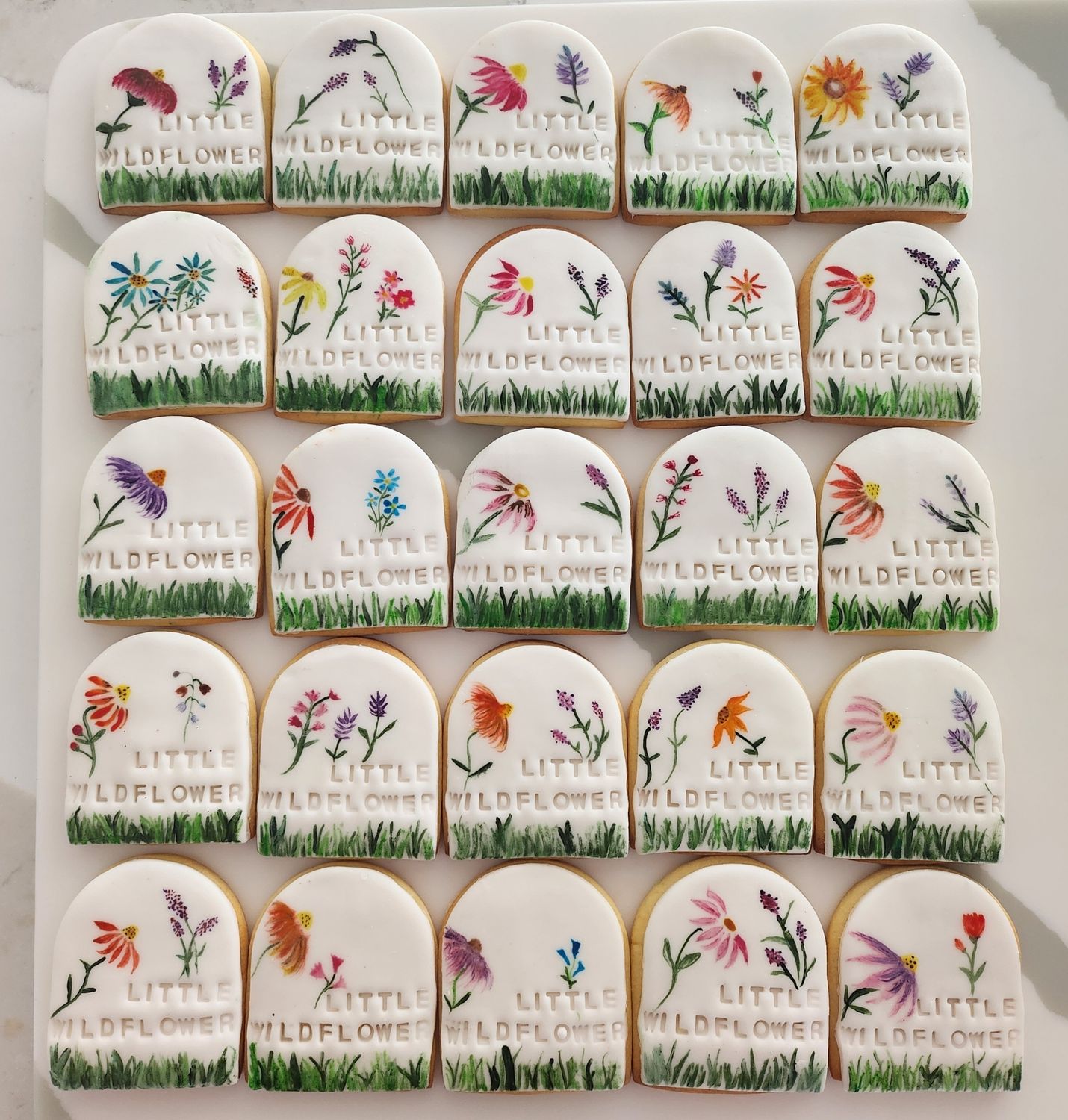 Handpainted Wildflower cookie