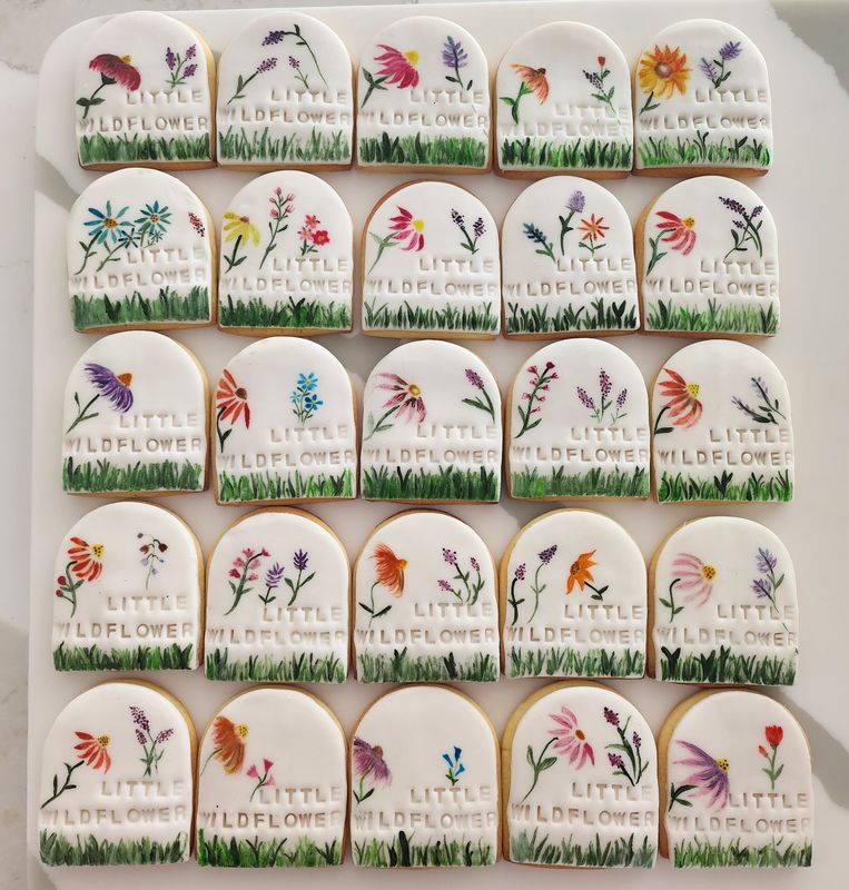 Handpainted Wildflower cookie