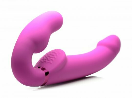 Worlds First Remote Control Inflatable Vibrating Silicone Strapless Strap-On