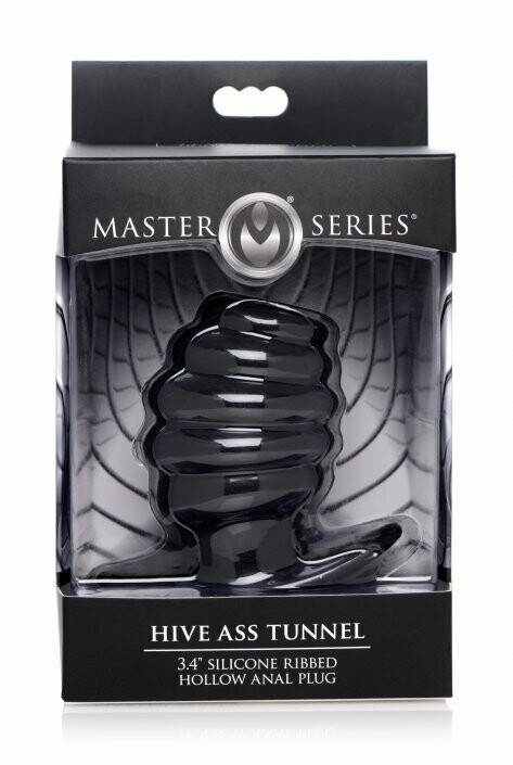 Hive Ass Tunnel Silicone Ribbed Hollow Anal Plug - Small
