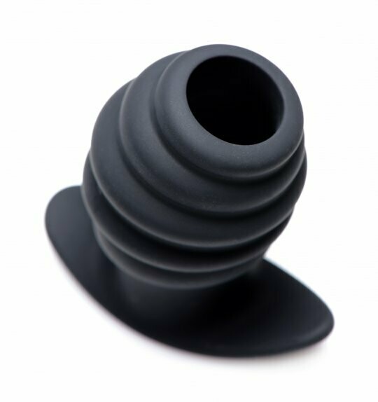 Hive Ass Tunnel Silicone Ribbed Hollow Anal Plug - Small