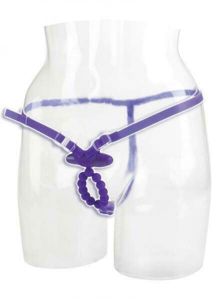 7 Function Love Rider Silicone Vibrating G String Thong Waterproof Black Adjustable