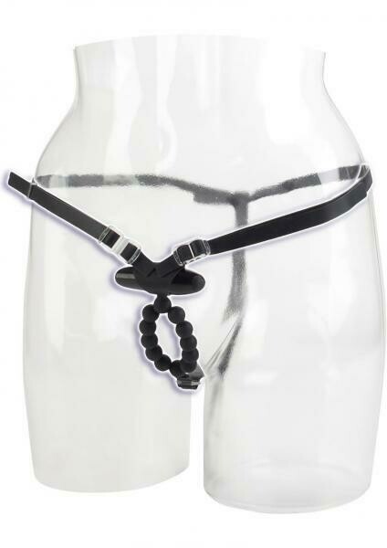 7 Function Love Rider Silicone Vibrating G String Thong Waterproof Black Adjustable