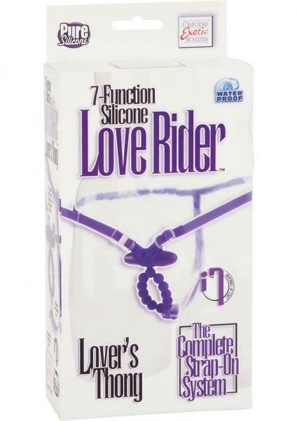 7 Function Love Rider Silicone Vibrating G String Thong Waterproof Black Adjustable