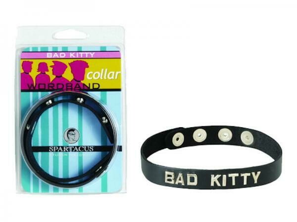 Wordband Collar Bad - Kitty - Black
