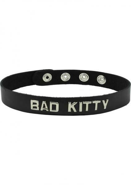 Wordband Collar Bad - Kitty - Black