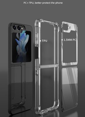 Samsung Flip 2 3 4 5 6 Clear TPU + Acrylic Case