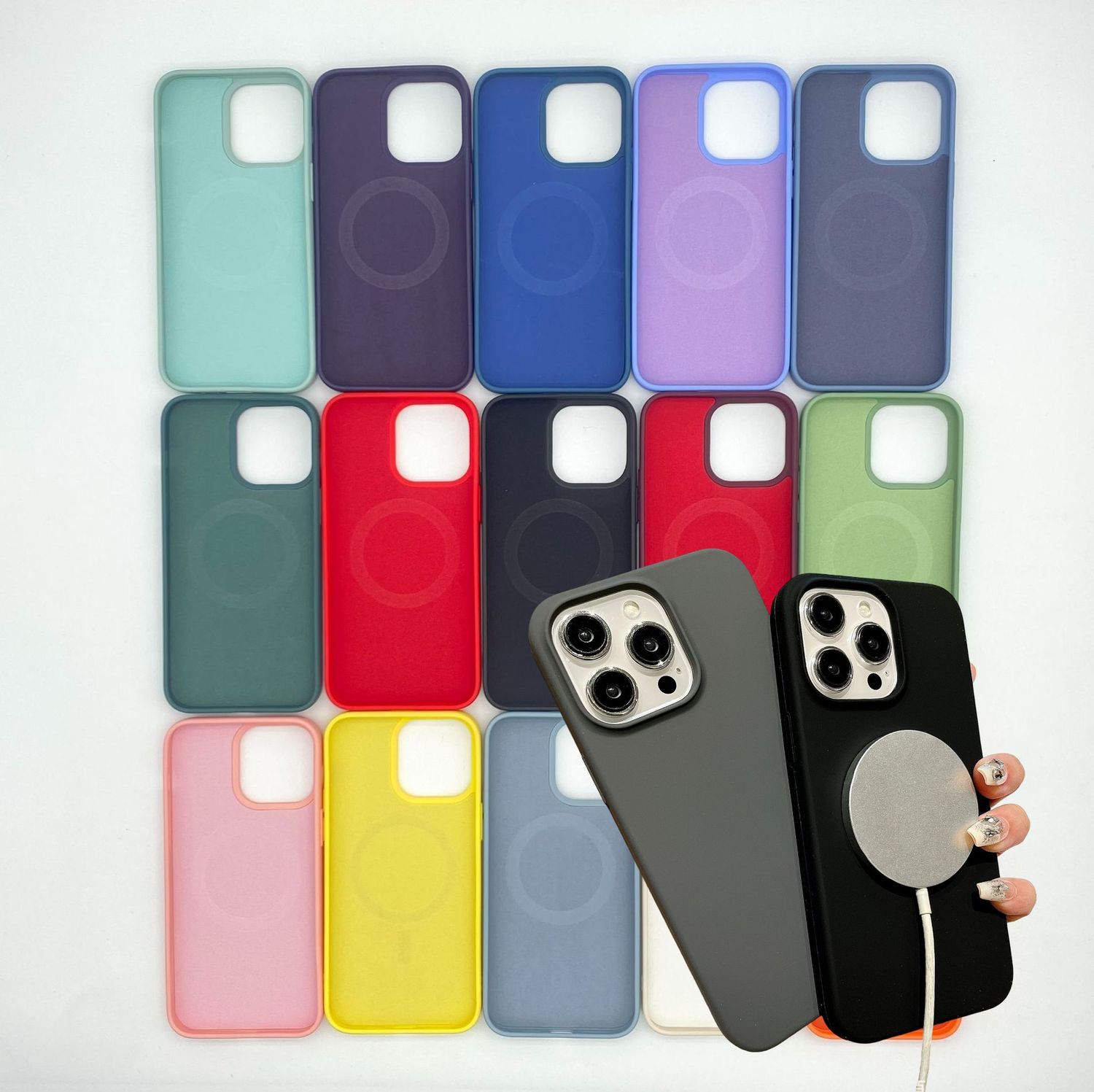 Silicone Iphone cases with MagSafe Built in Silicone Iphone cases with MagSafe Built in