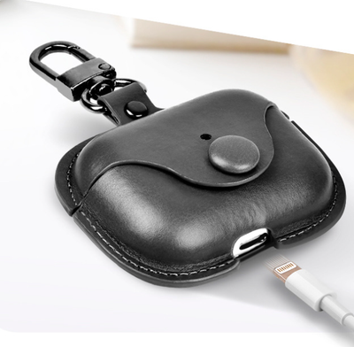 Leather (PU) Case for Airpods, with Keychain