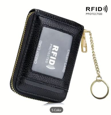 RFID 12 Cards Holder with Zipper Pocket
