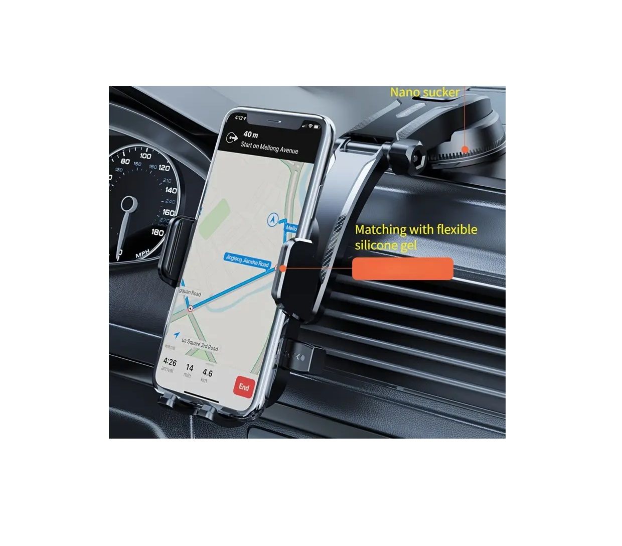 Dashboard 360 Swivel Car Mount Phone Holder [Suction Base]