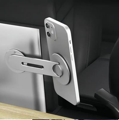 Magnetic Laptop Phone Holder, In-Car screen Phone Mount Silver Alloy Metal