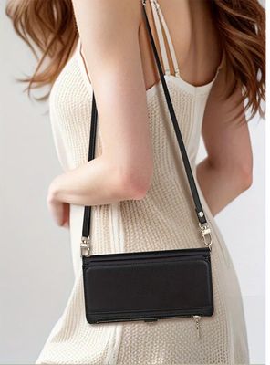 Wallet Flip Phone Case with Crossbody / Wrist Strap for Iphone Samsung Pixel Phones