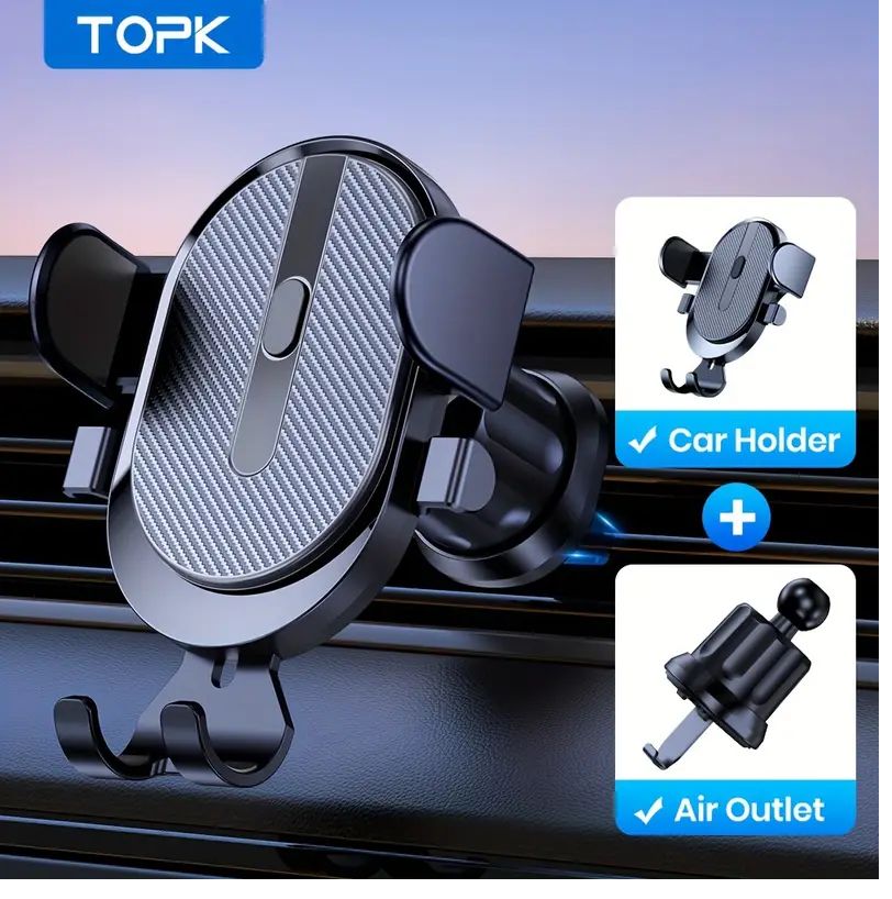 Auto Locking Phone Holder in Car [Vent Clip]