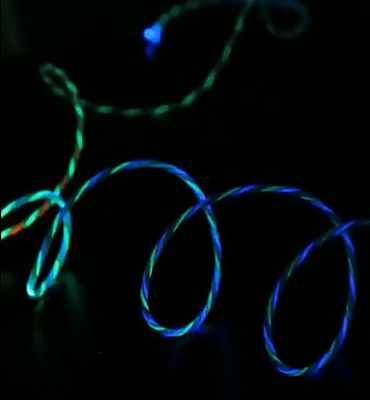 3in1 Flowing Lights Cable USBA to C + iPhone + Micro USB
