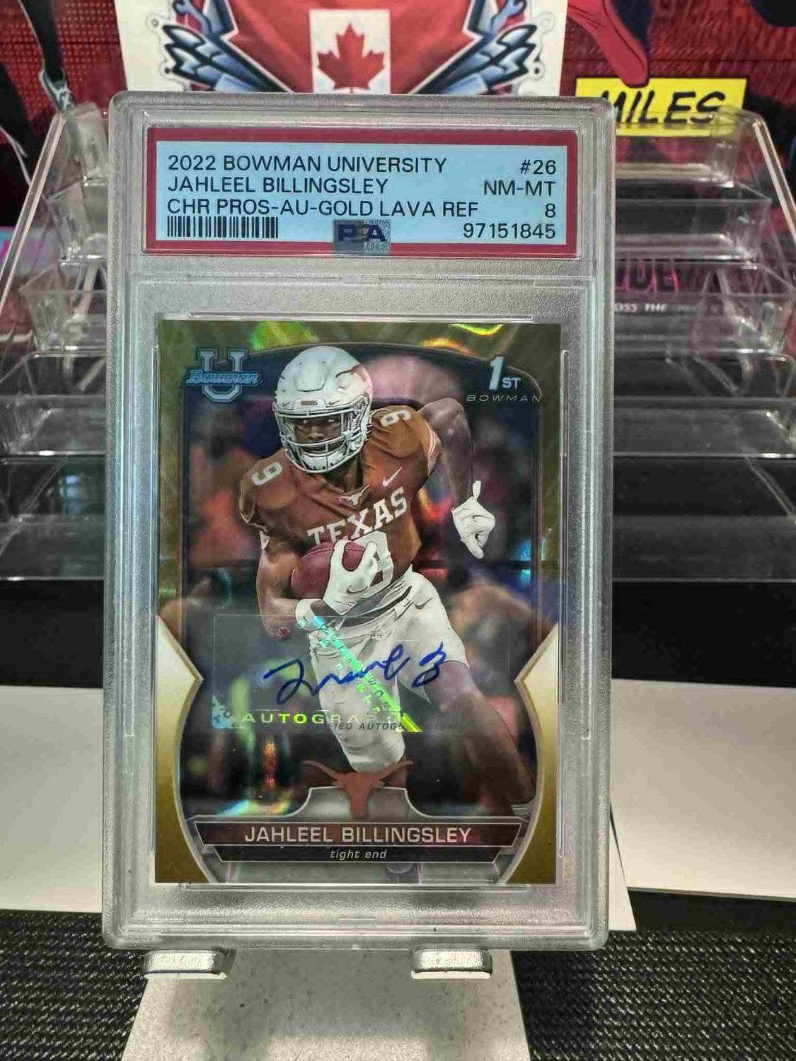 2022 Bowman U Jahleel Billingsley Auto Gold Lava #26 PSA 8
