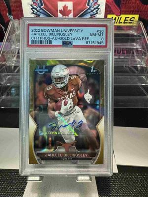 2022 Bowman U Jahleel Billingsley Auto Gold Lava #26 PSA 8